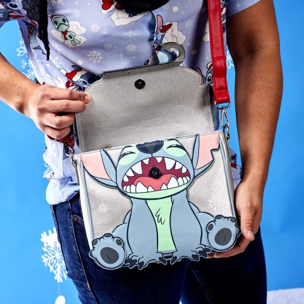 SHOULDER BAG Stitch Holiday Glitter - DISNEY LOUNGEFLY