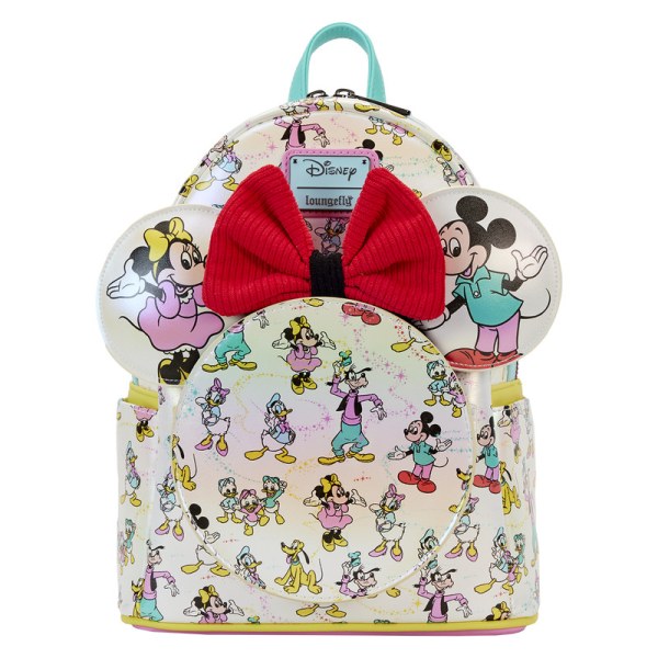 MINI MOCHILA Disney 100 Mickey y sus Amigos Iridiscentes con Diadema - DISNEY LOUNGEFLY