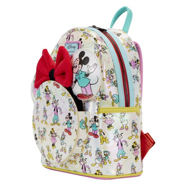 MINI MOCHILA Disney 100 Mickey y sus Amigos Iridiscentes con Diadema - DISNEY LOUNGEFLY