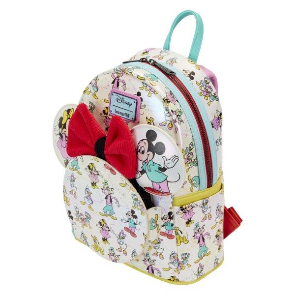 MINI MOCHILA Disney 100 Mickey y sus Amigos Iridiscentes con Diadema - DISNEY LOUNGEFLY