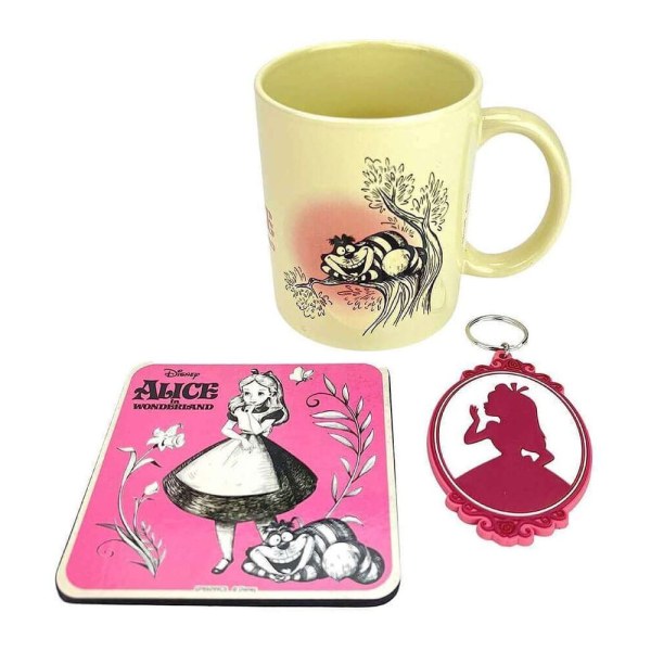Vintage Alicia en el País de las Maravillas taza, posavasos y llavero - Disney