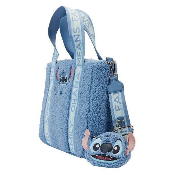 Bolso Tote Stitch en felpa Sherpa con billetera - DISNEY LOUNGEFLY