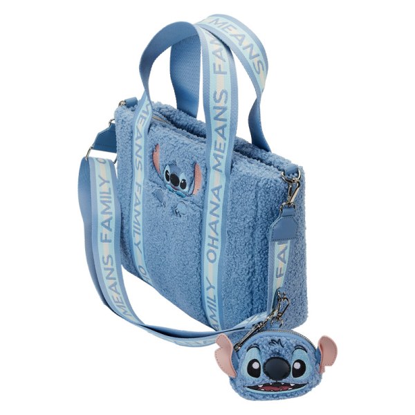 Bolso Tote Stitch en felpa Sherpa con billetera - DISNEY LOUNGEFLY