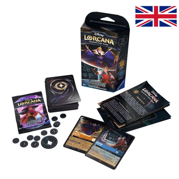 Mazo de inicio Ámbar y Zafiro (idioma inglés) Disney Lorcana Rise of the Floodborn