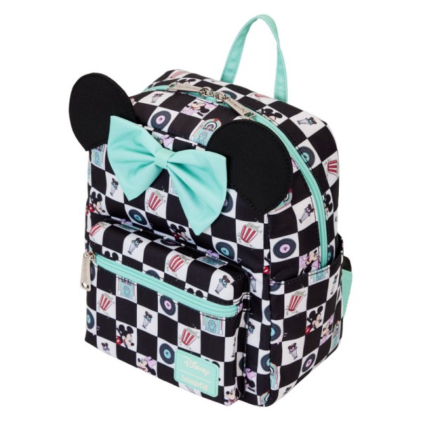 MINI MOCHILA Mickey y Minnie cita nocturna en el Diner - DISNEY LOUNGEFLY