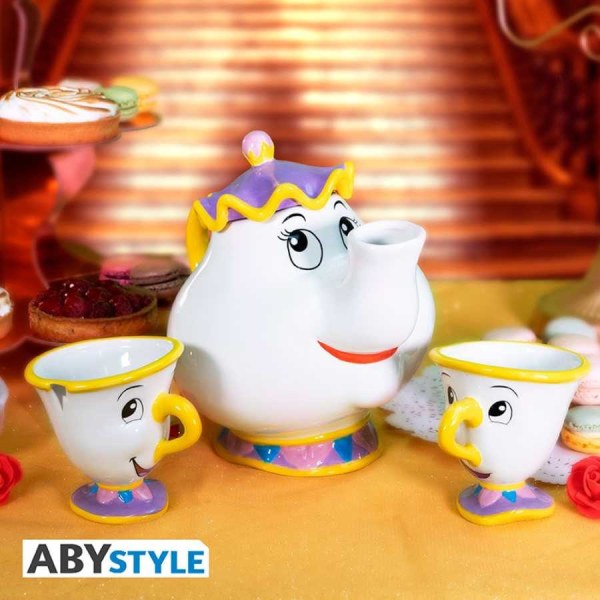Set de Tetera - Senorita Samovar y Zip - La Bella y la Bestia