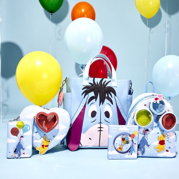 Bolso bandolera corazón Winnie y sus amigos flotan con globos - DISNEY LOUNGEFLY