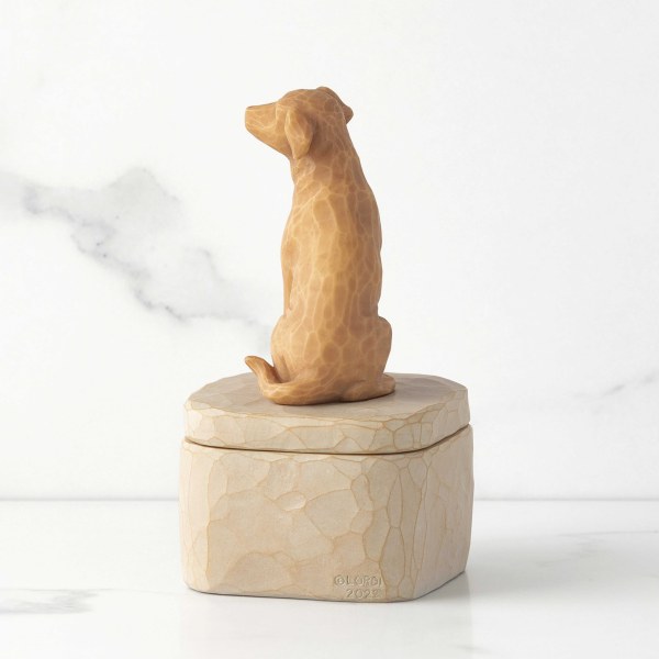 CAJA DE RECUERDOS DORADA LOVE MY DOG - WILLOW TREE