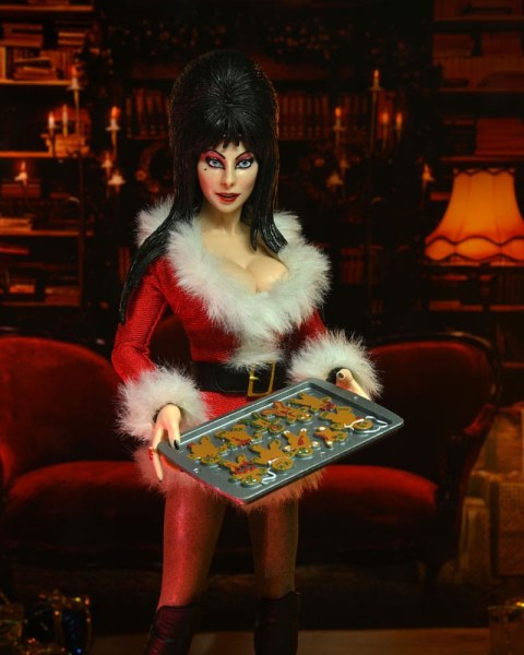 Figura Elvira, Señora de la Oscuridad eVestida Navidad muy aterradora Elvira 20 cm