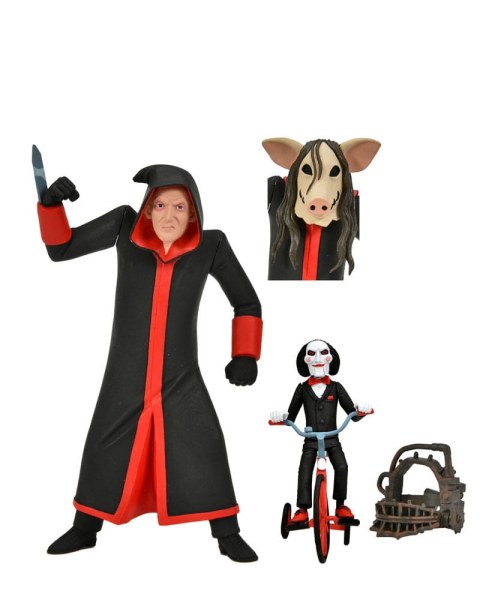 Figura Saw Toony Terrors Jigsaw Killer & Billy Triciclo Caja Set 15 cm