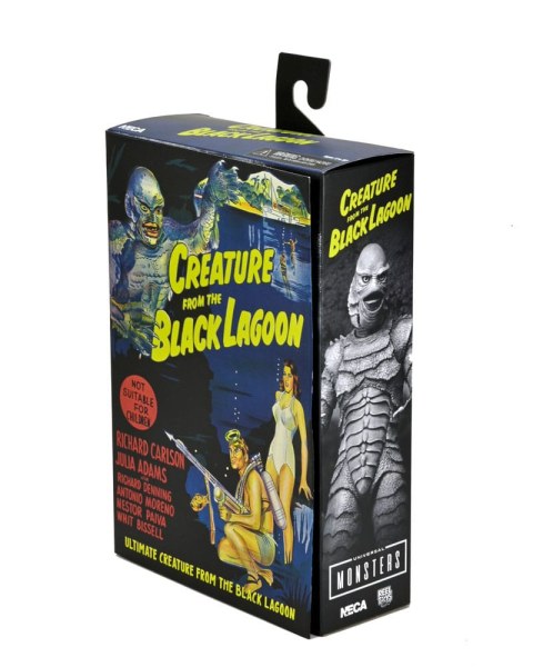 Figura Universal Monsters Criatura definitiva de la Laguna Negra (B&N) 18 cm
