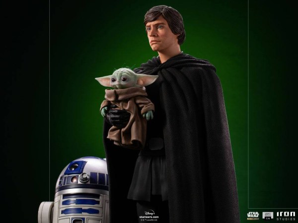 El Mandaloriano Luke Skywalker, R2-D2 y Grogu Art Scale - Star Wars