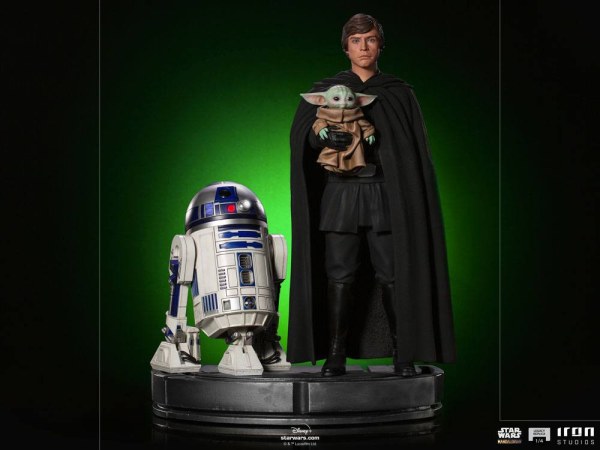 El Mandaloriano Luke Skywalker, R2-D2 y Grogu Art Scale - Star Wars