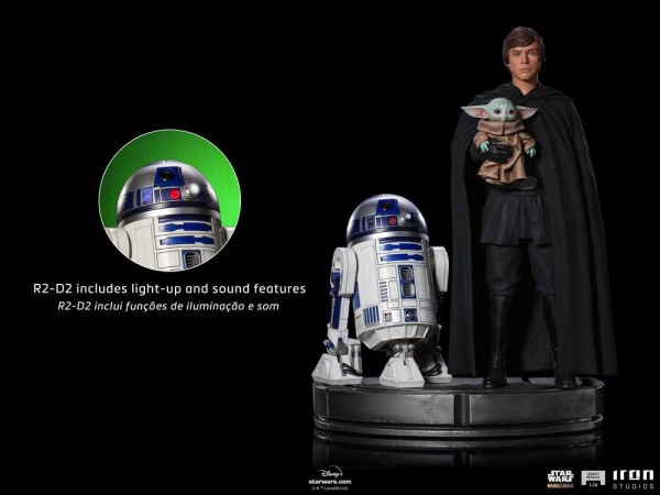 El Mandaloriano Luke Skywalker, R2-D2 y Grogu Art Scale - Star Wars