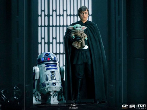 El Mandaloriano Luke Skywalker, R2-D2 y Grogu Art Scale - Star Wars
