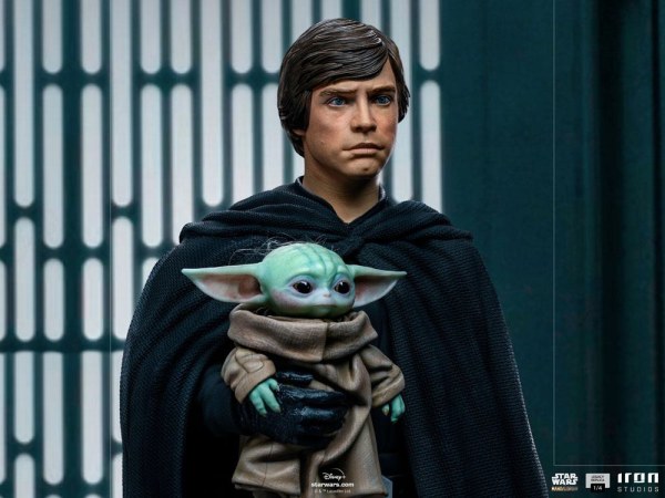 El Mandaloriano Luke Skywalker, R2-D2 y Grogu Art Scale - Star Wars