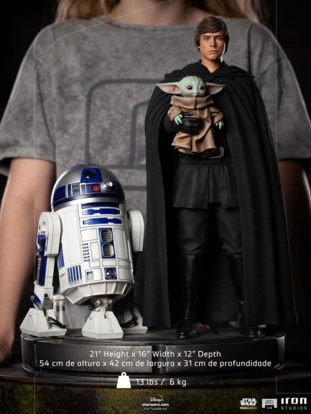 El Mandaloriano Luke Skywalker, R2-D2 y Grogu Art Scale - Star Wars