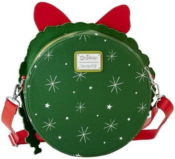 DR SEUSS GRINCH bandolera con figura de corona navidad - DISNEY LOUNGEFLY