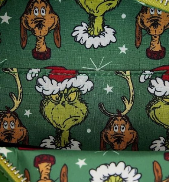 DR SEUSS GRINCH bandolera con figura de corona navidad - DISNEY LOUNGEFLY