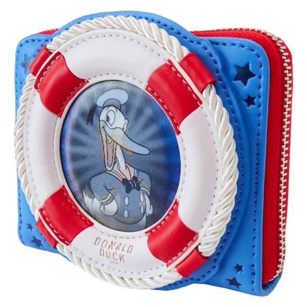 Cartera lenticular con cremallera alrededor del 90 aniversario del Donald Pato - DISNEY LOUNGEFLY