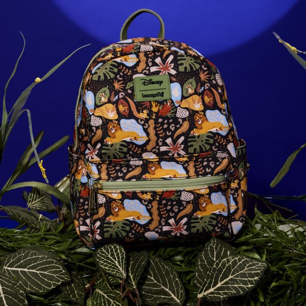 Mini Mochila cuadrada de lona con estampado integral de silueta del 30 aniversario El Rey León - DISNEY LOUNGEFLY
