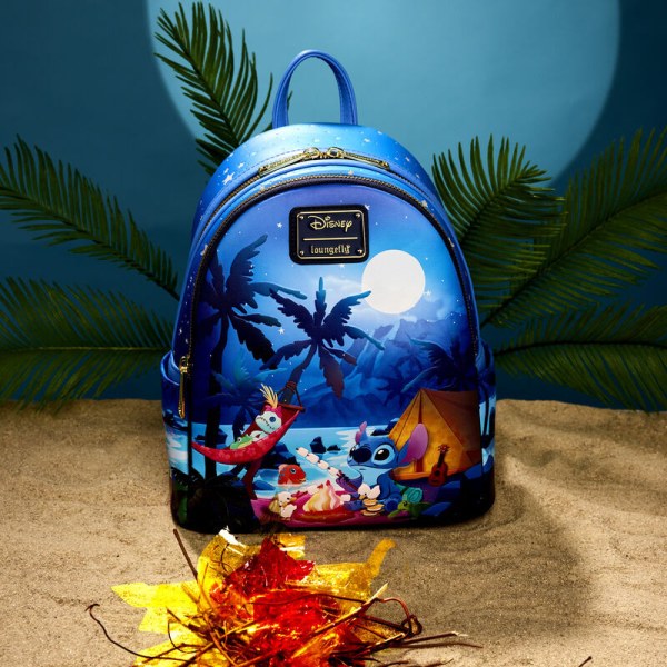 Mini Mochila Stitch Camping Cuties Glow - DISNEY LOUNGEFLY