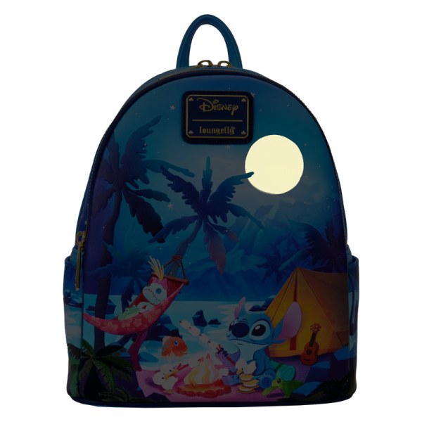 Mini Mochila Stitch Camping Cuties Glow - DISNEY LOUNGEFLY