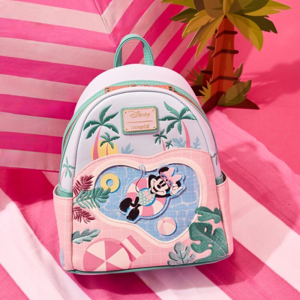 Mini mochila de vacaciones junto a la piscina de Minnie Mouse - DISNEY LOUNGEFLY