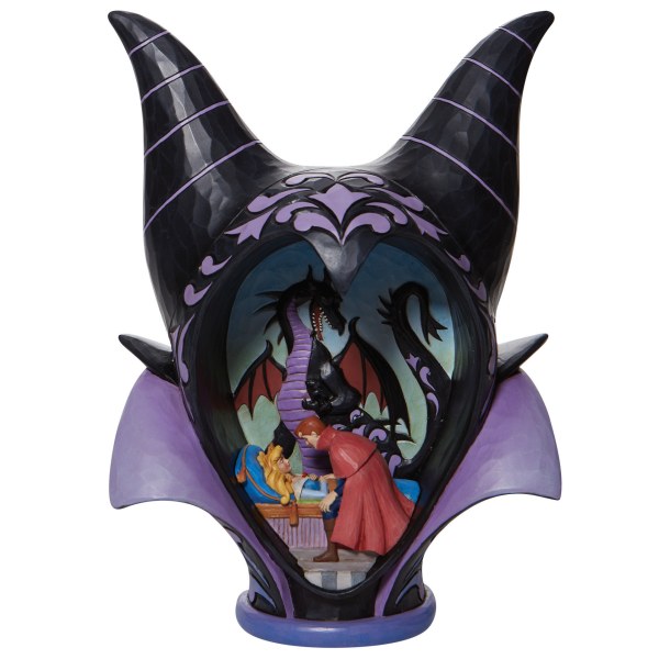 DIORAMA DEL TOCADO DE MALÉFICA [FIRMADO POR JIM SHORE] - DISNEY TRADITIONS