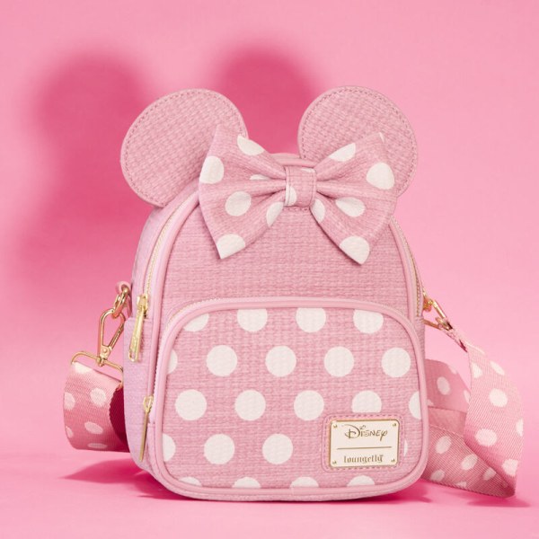 Mini Mochilas convertible con textura tejida de Minnie y Bolso Bandolera - DISNEY LOUNGEFLY