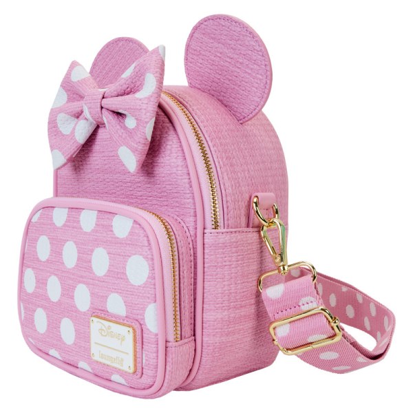 Mini Mochilas convertible con textura tejida de Minnie y Bolso Bandolera - DISNEY LOUNGEFLY
