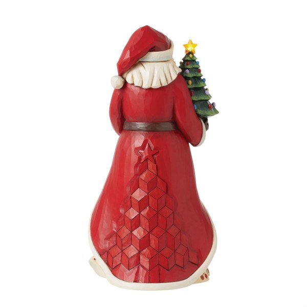 Figura de Papá Noel con árbol iluminado - JIM SHORE HEARTWOOD CREEK