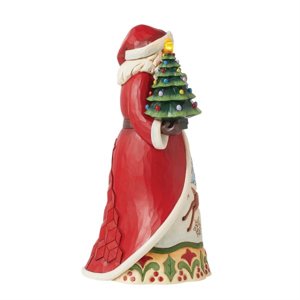 Figura de Papá Noel con árbol iluminado - JIM SHORE HEARTWOOD CREEK
