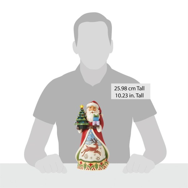 Figura de Papá Noel con árbol iluminado - JIM SHORE HEARTWOOD CREEK