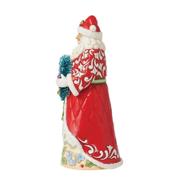Figura Papá Noel con corona de Navidad - JIM SHORE HEARTWOOD CREEK