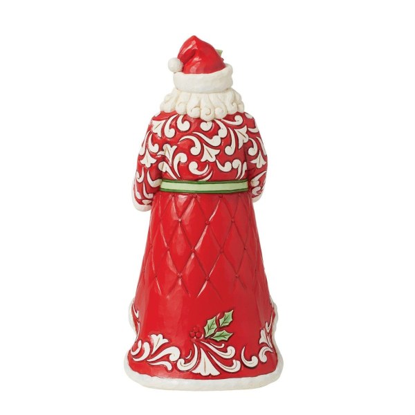 Figura Papá Noel con corona de Navidad - JIM SHORE HEARTWOOD CREEK