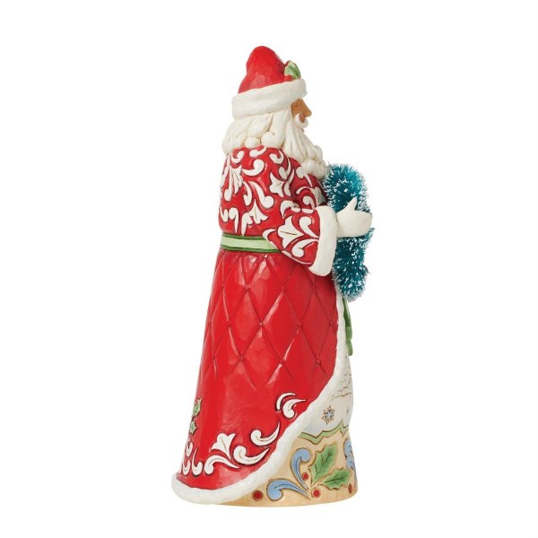 Figura Papá Noel con corona de Navidad - JIM SHORE HEARTWOOD CREEK