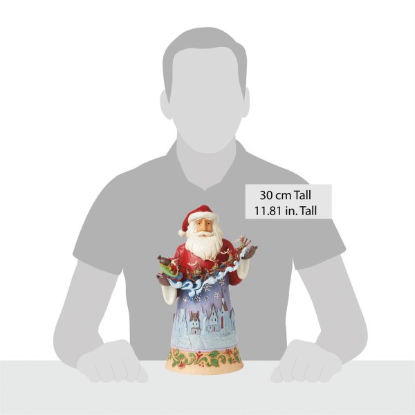 Figura de Papá Noel sobre el cielo nocturno - JIM SHORE HEARTWOOD CREEK