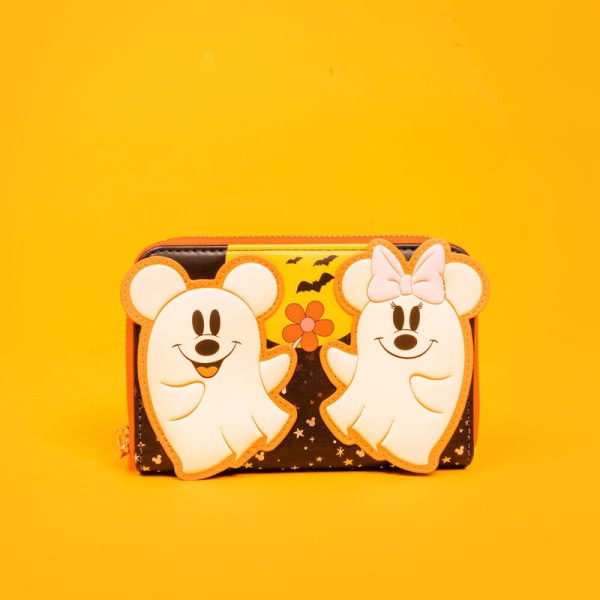 Cartera con diseño floral de Mickey y Minnie con efecto fantasma - DISNEY LOUNGEFLY