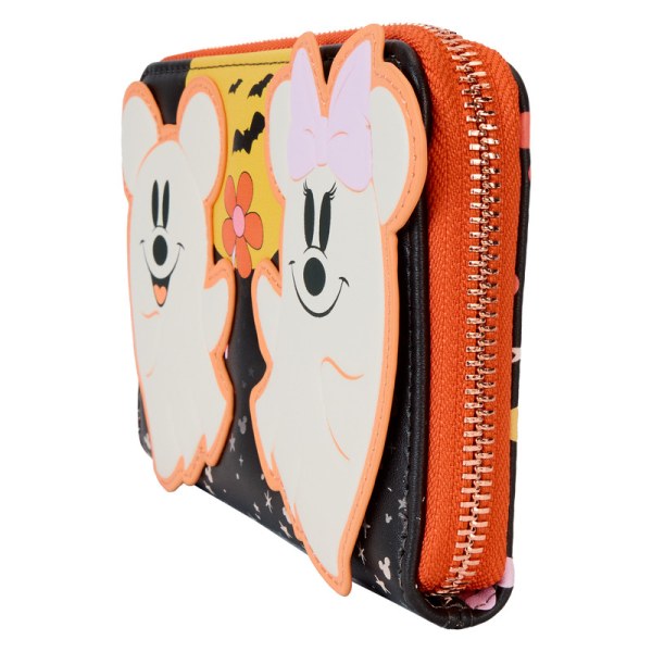 Cartera con diseño floral de Mickey y Minnie con efecto fantasma - DISNEY LOUNGEFLY