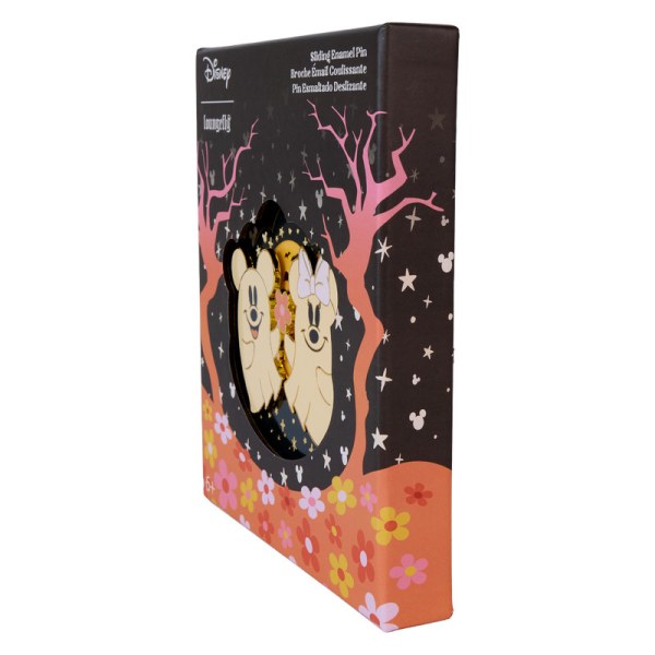Pasador deslizante para caja de colección con diseño floral de Mickey y Minnie - DISNEY LOUNGEFLY