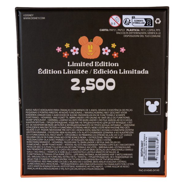Pasador deslizante para caja de colección con diseño floral de Mickey y Minnie - DISNEY LOUNGEFLY