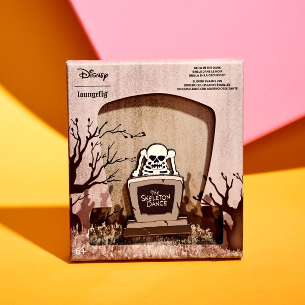 Pasador deslizante para caja de colección Glow Collector del 95.º aniversario de The Skeleton Dance - DISNEY LOUNGEFLY
