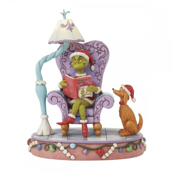 EDICIÓN LIMITADA GRINCH EN SILLA LEYENDO [FIRMADO POR JIM SHORE] - JIM SHORE GRINCH
