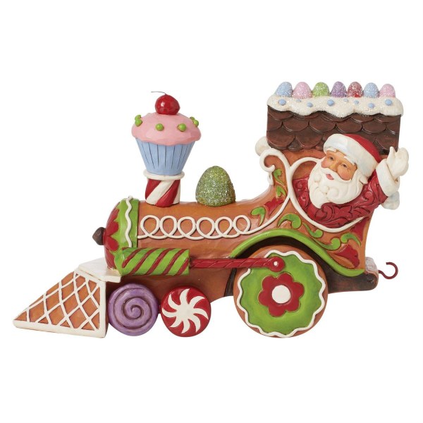 Figura de Papá Noel Tren Pan de Jengibre - JIM SHORE HEARTWOOD CREEK