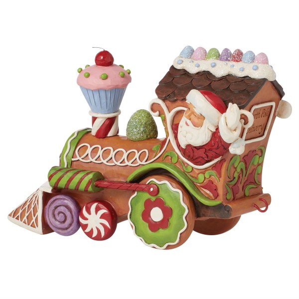 Figura de Papá Noel Tren Pan de Jengibre - JIM SHORE HEARTWOOD CREEK