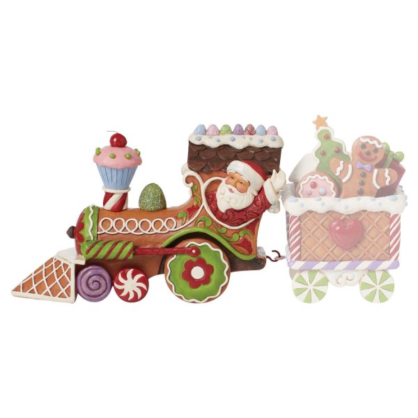 Figura de Papá Noel Tren Pan de Jengibre - JIM SHORE HEARTWOOD CREEK
