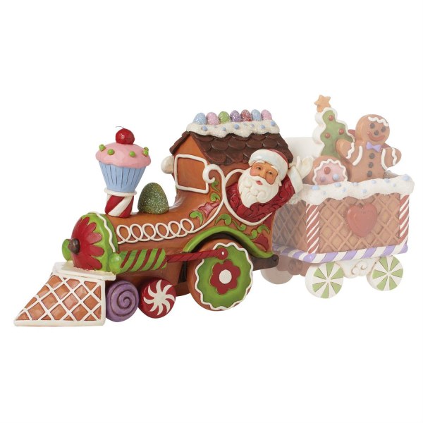 Figura de Papá Noel Tren Pan de Jengibre - JIM SHORE HEARTWOOD CREEK