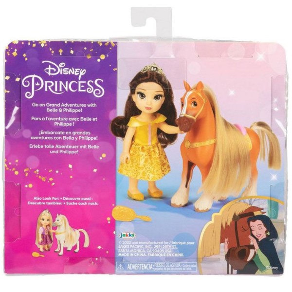 Muñeca Bella + Philippe 15cm - Disney La Bella y la Bestia