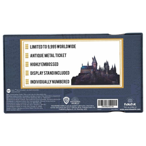 Billete de tren de Hogwarts edición limitada - Harry Potter